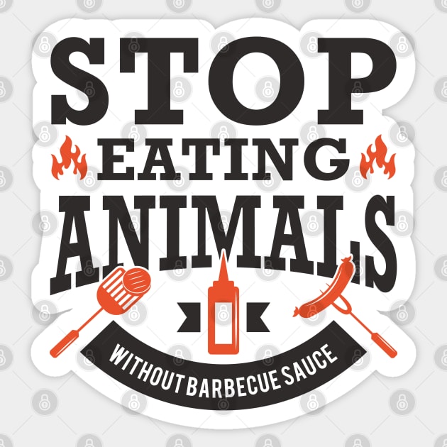 Stop Eating Animals Sticker by LuckyFoxDesigns